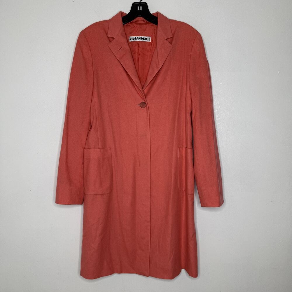 Jil Sander Coat Womens 38 Cashmere Silk Long Minimalist Designer Made in Germany